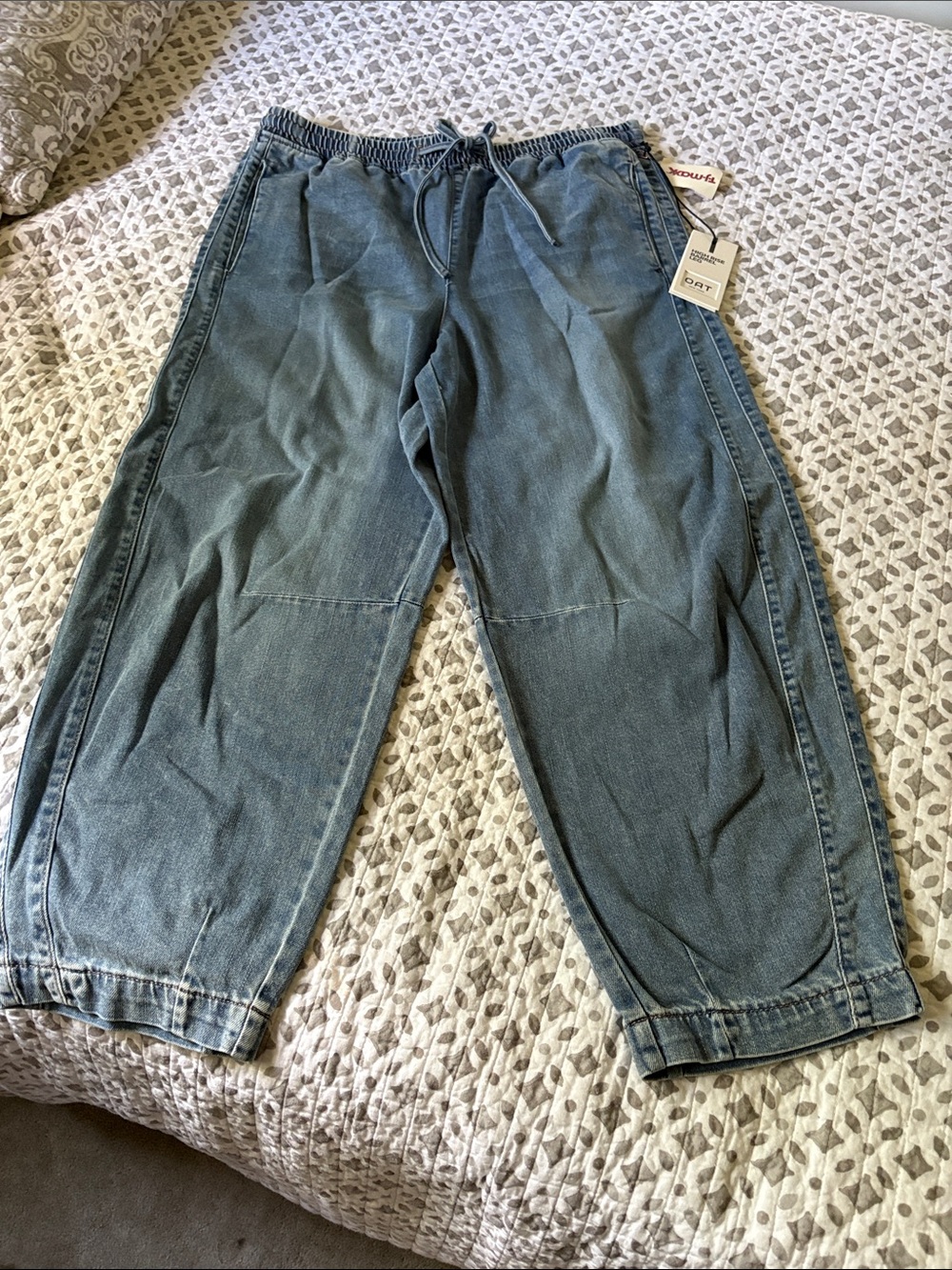 Oat New York Barrel Leg Women's Denim Jeans in Washed Blue